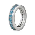 Produktbild: Silber 925 Kettenanhänger Ring Rund mit Aquamarine Zirkonia rhodiniert Taufring
