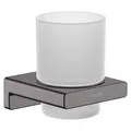 Produktbild: hansgrohe AddStoris - Zahnputzbecher, Zahnbürstenhalter für Wandmontage, Zahnbürstenbecher, verdeckte Befestigung, Badezimmer Zubehör, Brushed Black Chrome, 41749340