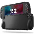 Produktbild: FINTIE Silikon Hülle kompatibel mit Nintendo Switch 2 (2025) – Weiche [rutschfeste] [Stoßfeste] Schutzhülle mit Spielkartenfächern & Ergonomischem Griffdesign, Fallschutz-Griffhülle, (Schwarz)