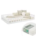 Produktbild: Holzbett 120x200 Kinderbett mit Lattenrost & Matratze Rausfallschutz Homestyle4u