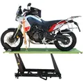 Produktbild: Motorradhebebühne hydraulisch 450 kg Extra-Breit 67,5 cm Bühne Montagerampe Heber schwarz/grün
