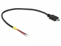 Produktbild: Delock USB-Kabel USB 2.0 USB-Micro-B Stecker, offene Kabelenden 0.20m Schwarz 85541