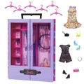 Produktbild: Mattel HJL65 Barbie Fashionistas Kleiderschrank, 6 Kleiderbügel, für Kinder ab 3