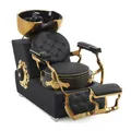 Produktbild: Barberpub Friseurstuhl mit Waschbecken Retro 8024 (Gold-Schwarz/PVC)