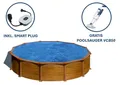 Produktbild: GRE Runder Stahlwandpool mit Holzoptik Ø 550 x 132 cm, Serie Mauritius + Smart Plug + GRATIS Elektrischer Poolreiniger ELECTRIC VAC PLUS
