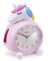 Produktbild: ATLANTA Kinderwecker mit Leisegang Einhorn Wecker Tischuhr Rosa/Weiß 2163/17