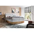 Produktbild: Belanoti MARBO Boxspringbett 180x200 mit Bettkasten 7-Zonen Taschenfederkern Matratze inklusive Visco Topper Bett 180x200 Eiche in der Farbe Weissg... - Weiß