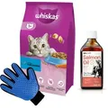 Produktbild: WHISKAS Adult 14 kg - Trockenfutter für ausgewachsene Katzen, mit leckerem Thunfisch & LAB V Lachsöl 250ml + Kämm Handschuh GRATIS!