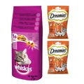 Produktbild: 14 kg WHISKAS mit Thunfisch und Gemüse adult + DREAMIES Snacks mit Huhn 2x60g