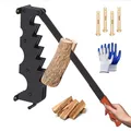 Produktbild: Todeco Manueller Holzspalter, Wandmontage Handholzspalter mit Holzgriff und handschuhe, Wandhalterung Brennholzspalter für Kamin, Zuhause, Campingplatz