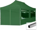 Produktbild: TOOLPORT 3x6m Aluminium Faltpavillon, inkl. 4 Seitenteile, dunkelgrün