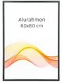 Produktbild: RAWWEST.BIS Alu Bilderrahmen 60x80cm Plakatrahmen Alurahmen mit Plexi Rahmen aus Aluminium für Bilder Poster Fotos und für Puzzle, Posterrahmen Fotorahmen, Schwarz