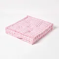 Produktbild: Homescapes Sitzkissen rosa weiß kariert 40 x 40 cm Gingham Karo mit Tragegriff Bezug 100% Baumwolle mit Polyester Füllung Sitzerhöhung Stuhlkissen