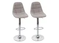 Produktbild: 2er-Set Barhocker MCW-A67, Barstuhl Tresenhocker, MVG-zertifiziert ~ creme-grau, Textil