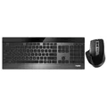 Produktbild: Rapoo 9900M kabelloses Tastatur-Maus Set Wireless Deskset 3200 DPI Sensor wiederaufladbarer Akku flaches Aluminium Design DE-Layout QWERTZ PC & Mac - schwarz
