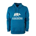 Produktbild: FORSBERG Herren Hoodie mit Bärenlogo | Stylischer Kult-Hoodie mit Polygonbär | Hoher 60% Baumwolle / 40% Polyester, Farbe:Petrol, Größe:XXL