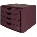 Produktbild: helit Schubladenbox the green chameleon bordeaux H6429525, DIN A4 mit 4 Schubladen, 1 St.