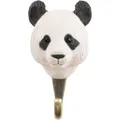 Produktbild: KLEIDERHAKEN PANDA Garderobe Landhaus Vintage handgeschnitzt Holz Metall 11cm
