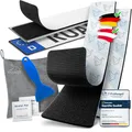 Produktbild: ROADZ® Kennzeichenhalter Klett - BOMBENFESTER Halt - Kennzeichenhalter Rahmenlos - wetterfest für PKW 2er-Set - unsichtbare Nummernschildhalterung für 1 Fahrzeug - Nummernschildhalterung Auto (XL)