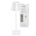 Produktbild: SIGOR Nuindie - Dimmbare LED Akku-Tischlampe Indoor & Outdoor, IP54 spritzwassergeschützt, Höhe 38 cm, aufladbar mit Easy Connect, 12 h Leuchtdauer, schneeweiß