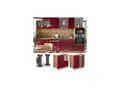 Produktbild: Vicco Spülenunterschrank Küchenschrank Küchenmöbel Fame-Line Eiche Rot Bordeaux modern 80 cm Küche Einbauküche Drehtür Siphonausschnitt Blende Küchenzeile Hochglanz