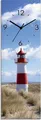 Produktbild: ARTland Glas Wanduhr Quarzuhr - schwarzer Zeiger Leuchtturm Sylt Größe: 20x60 cm