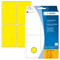 Produktbild: HERMA 2491 Vielzweck-Etiketten, 128 Stück, 52 x 82 mm, 4 pro Bogen, selbstklebend, Haushaltsetiketten zum Beschriften, matt, blanko Papier Klebeetiketten Aufkleber, gelb