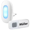 Produktbild: Steckdosen-Funk-Klingel mit optischem Signal, 15 Melodien, 50 m, IP54