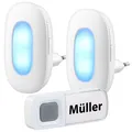 Produktbild: Steckdosen-Funk-Klingel mit optischem Signal & zweitem Empfänger, IP54
