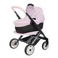 Produktbild: Smoby - Maxi-Cosi 3-in-1 Puppenwagen, Tragekorb + Buggy - für Puppen bis 42 cm (Nicht enthalten) - frei drehbare Vorderräder, Stauraumkorb - ab 3 Jahren - Stabiler Metallrahmen, produziert in Spanien
