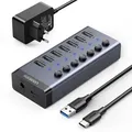 Produktbild: 7in1 Multifunktionaler Usb-c Hub Splitter - 7x Usb 3.0 Pd Dc 12v Grau