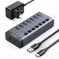 Produktbild: UGREEN USB 3.0 Hub 7 Port, 4x Ladeport, 12V/2A Netzteil
