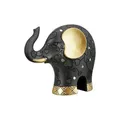 Produktbild: Deko-Elefant Tierfigur exotisches Design Kunstharz schwarz-gold H 20cm Gilde