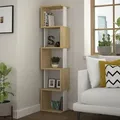 Produktbild: Decortie - Piri Modernes Bücherregal Display Unit Natürliche Eiche Effekt Weiß Groß 161cm - White