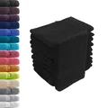 Produktbild: 10er Set Waschhandschuhe Waschlappen Schwarz 16x21 cm | 100% Baumwolle Frottier | Oeko-TEX® Standard 100 | Premium Qualität 500 g/m²