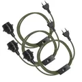 Produktbild: EAZY CASE - 3x Lampenfassung E27 mit Kabel aus Stoff [MIT SCHALTER] - Fassung E27 mit Kabel - Lampenfassung mit Schalter - Lampenkabel mit Fassung - Glühbirne mit Kabel - DIY Lampenfassung mit Stecker