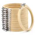 Produktbild: 12 Stück Stickrahmen 10cm Mini Bambus Stickrahmen Holz Rund Klein Ring für We...