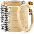 Produktbild: Caydo 12 Stück Stickrahmen 10cm Mini Bambus Holz Rund
