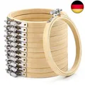 Produktbild: Caydo 12 Stück 10 cm runde Stickrahmen 10,2 cm Mini Bambus Kreis Kreuzstich