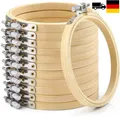Produktbild: Stickrahmen Bambus 10cm 12 Stück Rund Holz Mini Stickset
