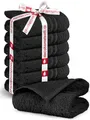 Produktbild: DecoHomeTextil Handtuch-Set 6 Gästetücher 30 x 50 cm in Schwarz aus 100% Baumwolle, hochwertig, kuschelweich und saugstark