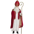 Produktbild: Erwachsenenkostüm Sankt Nikolaus Mitra Stola Mantel mit Kragen Habit rot L/XL