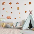 Produktbild: yabaduu Wandsticker personalisiert Sticker Aquarell Tiere mit Name Wandtattoo für Kinderzimmer Babyzimmer Spielzimmer Mädchen Junge Y037 (Nr. 4 Tiere im Herbst, Ohne Wunschname)