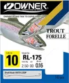 Produktbild: Owner RL175 Forellenhaken 150cm blau - 10 Angelhaken , Gr./Durchmesser/Tragkraft:Gr. 8 /4.7kg /0.22mm