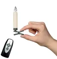 Produktbild: 25-er Set LED Weihnachtsbaumkerzen kabellos Timer Dimmfunktion Flacker-Modus inkl. Batterien Weihnachtsbeleuchtung für Innen & geschützten Außenbereich (Creme/Elfenbein)