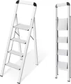 Produktbild: Aluminium Trittleiter 4 Stufen klappbar mit Handlauf rutschfest 150 kg