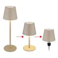 Produktbild: Außenleuchte Tischlampe Akku Tischleuchte Touchdimmer Flaschenaufsatz CCT, sand, USB-C, LED 3W 200Lm warm-kaltweiß, DxH 11,5x36 cm