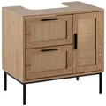 Produktbild: Kadima Design Waschbeckenunterschrank, Braun, Holzwerkstoff, 2 Schubladen, Quadratisch, Stativgestell, 60x60x40 cm, Badezimmer, Badezimmerschränke, Waschbeckenunterschränke