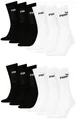 Produktbild: PUMA Unisex Crew Tennissocken Sportsocken Socken für Damen Herren 12 Paar, Farbe:004 - White/Black, Socken & Strümpfe:43-46