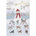 Produktbild: Ulster Weavers Geschirrtuch Schneemann & Haustiere (74 x 48 cm) – 100% Baumwolle – waschbar – Weihnachts-Geschirrtücher mit Katze & Hund – Weihnachts-Geschirrtuch – Küchenzubehör & Dekor –